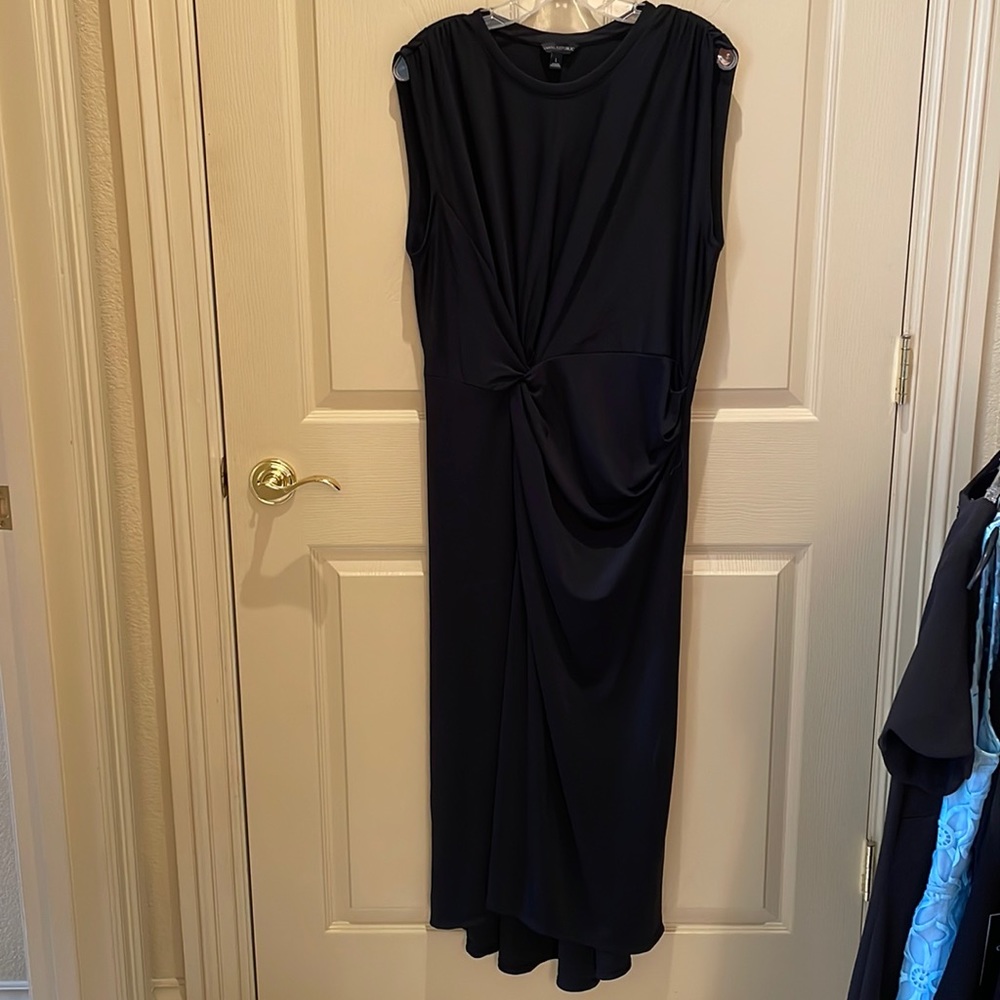Banana Republic long black tank dress gorgeous drape. Size L
